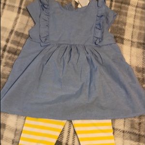 Little girl 3T Denim dress/ legging combo 💛